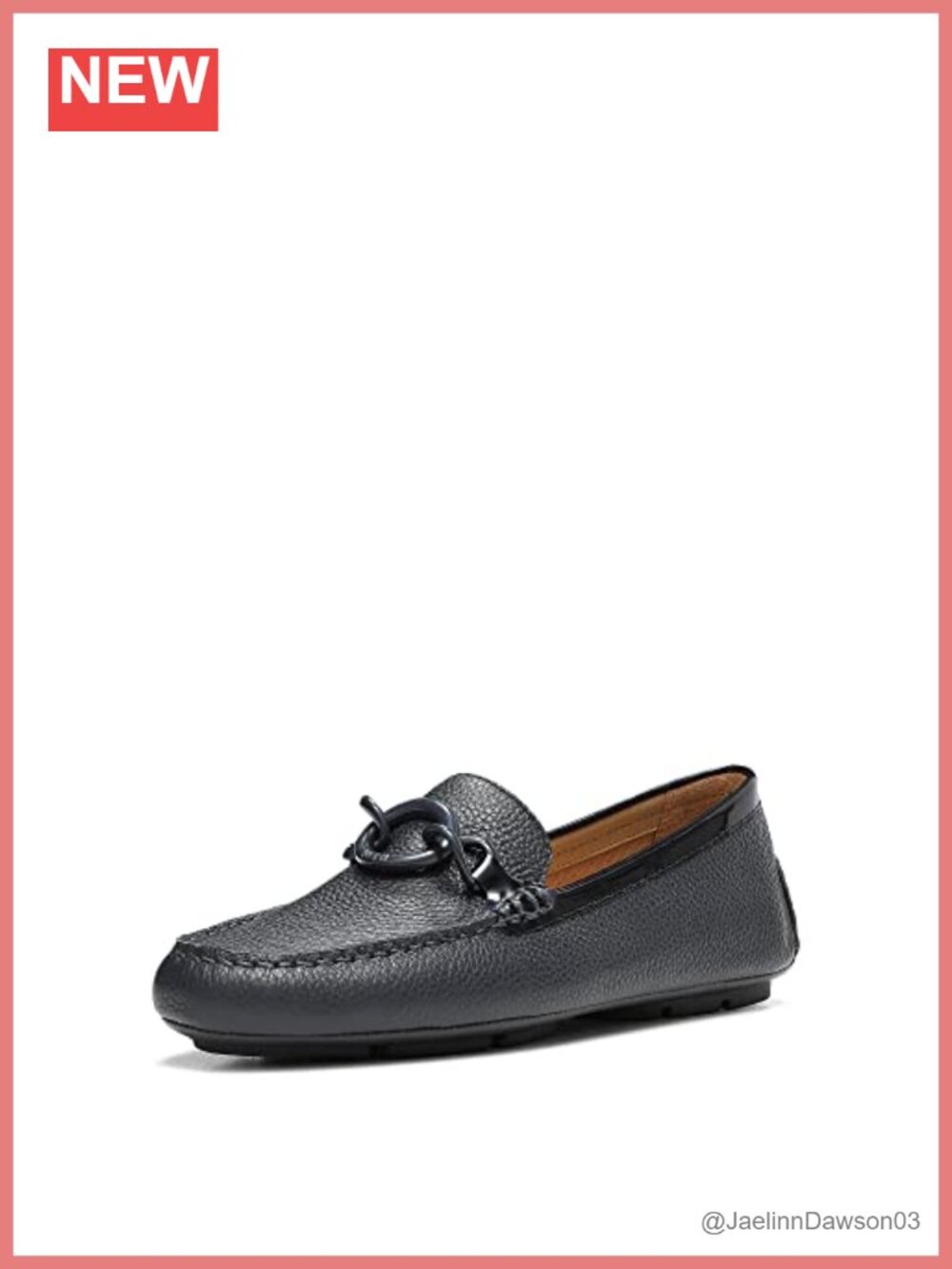Suede Driving Loafers Flat Slip-On Comfort Memory Foam, Chain Accent